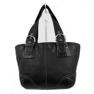 Coach Black Leather Tote Bag